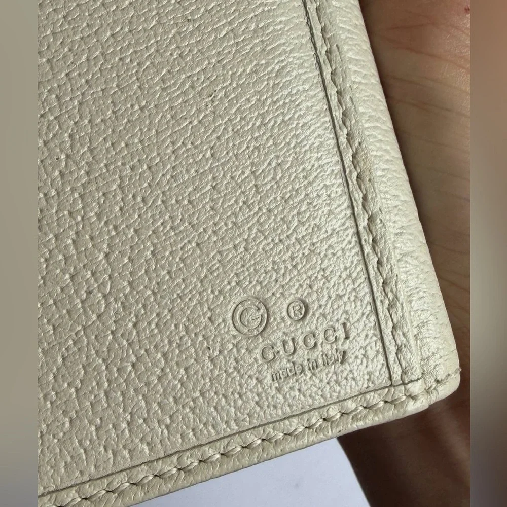 Gucci Soho Studded GG Logo Creamy White Leather Continental Wallet - Picture 11 of 13